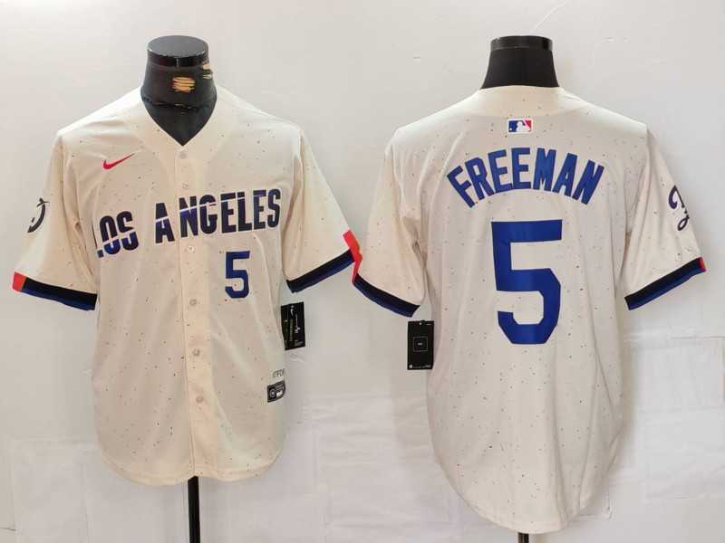 Men's Los Angeles Dodgers #5 Freddie Freeman Number Cream 2024 City Connect Limited Stitched Jerseys,We sell and wholesale Men's Los Angeles Dodgers #5 Freddie Freeman Number Cream 2024 City Connect Limited Stitched Jerseys on line form chian!